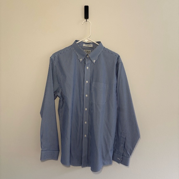 L.L. Bean Other - L.L. Bean Blue Pinstripe Men's Wrinkle Resistant Trim Fit Button-Down Shirt